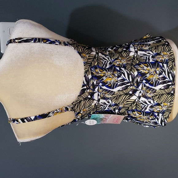 NWT On The Beach Tropic Branchs Ruched Tankini Top Size 14 - Picture 4 of 10